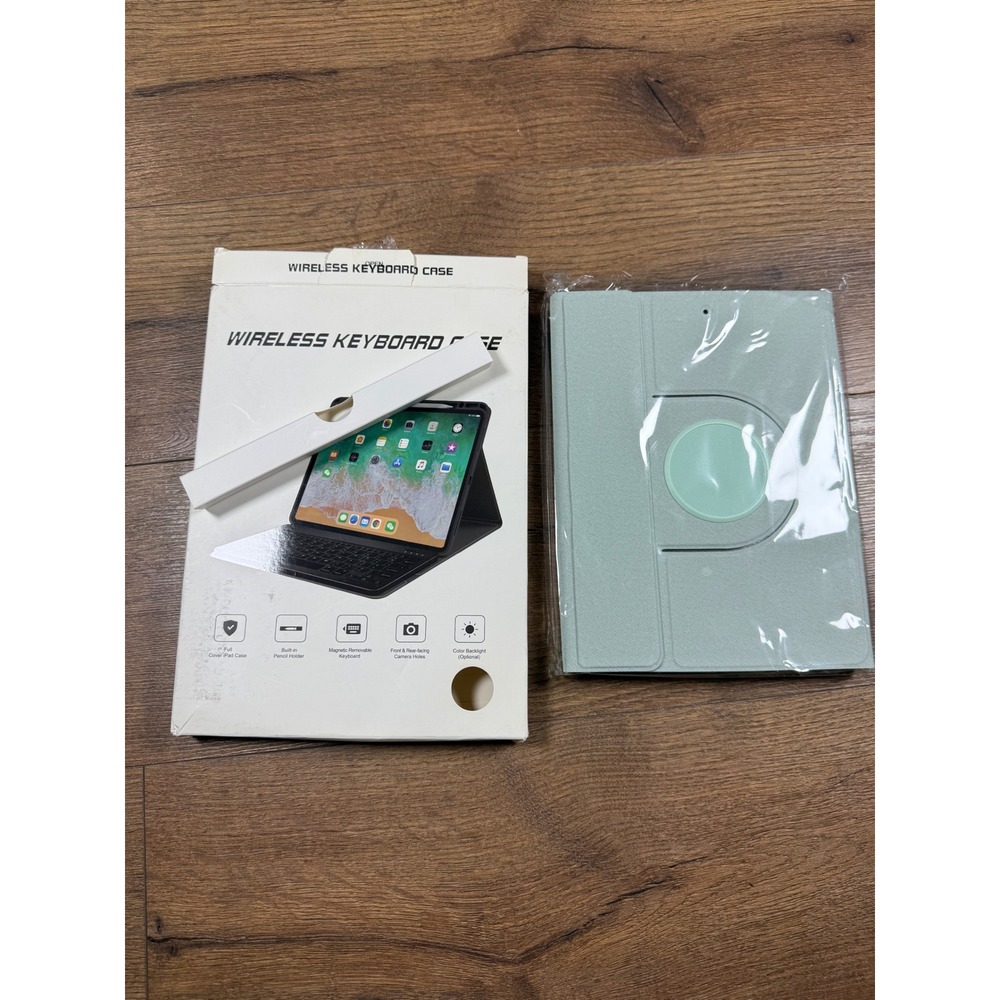 360‎ iPad Keyboard Case for 9.7 inch Mint Green Wireless Bluetooth Folio Cover